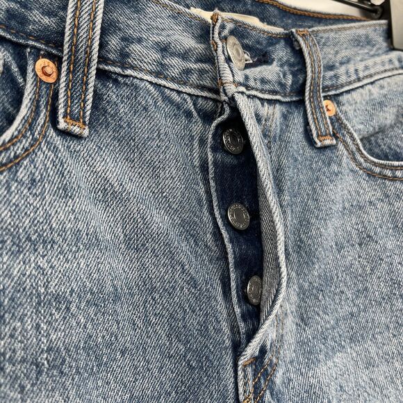 Levis Womens Jeans Size 26 Wedgie Mid Rise Button Fly Raw Hem Rigid Denim - Picture 3 of 11